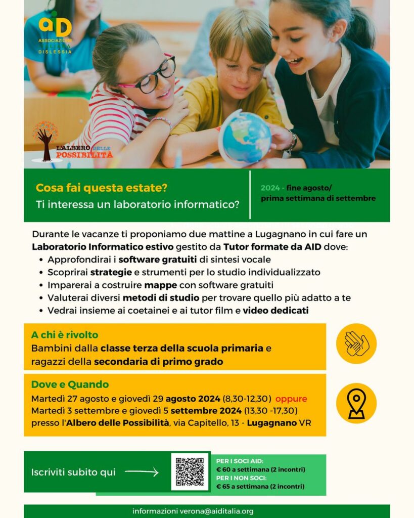 Opportunità speciale per studentesse e studenti con DSA presso L'Albero