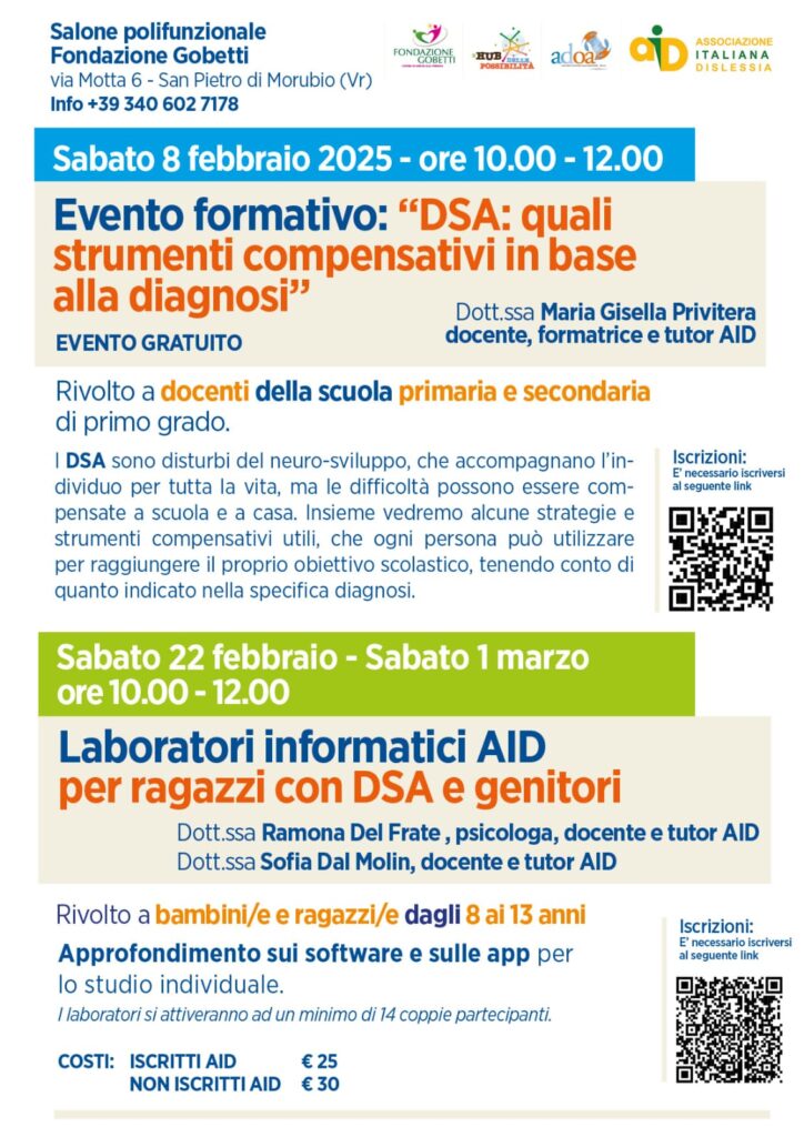 Continua la collaborazione con AID Verona Associazione Italiana Dislessia e